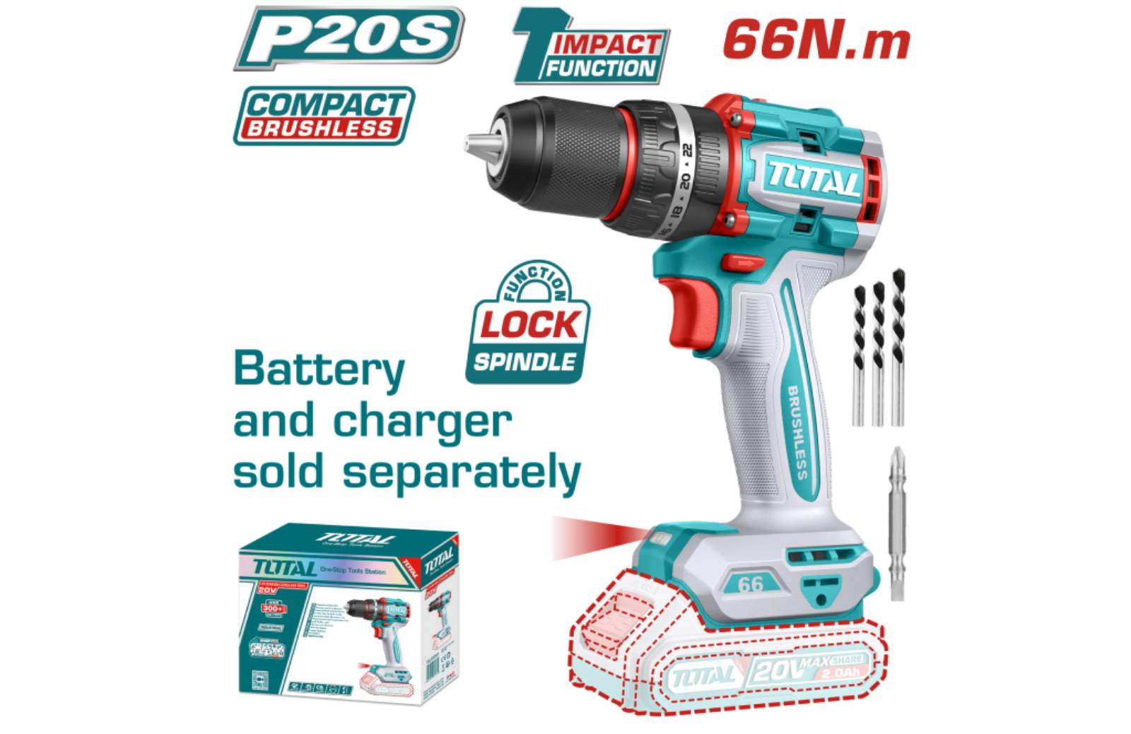 CORDLESS IMPACT DRILL 66NM (BARE TOOL)